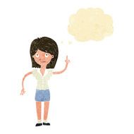 cartoon woman with idea thought bubble N41