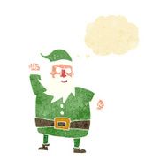 cartoon santa claus with thought bubble N26