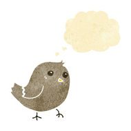 cartoon bird with thought bubble N37