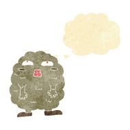 funny cartoon monster with thought bubble N4