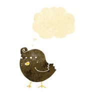 funny cartoon bird with thought bubble N21