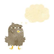funny cartoon bird with thought bubble N22