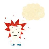 cartoon happy tooth with thought bubble N5