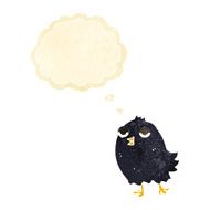 funny cartoon bird with thought bubble N23