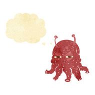 cartoon alien face with thought bubble N3