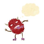 funny cartoon monster with thought bubble N5