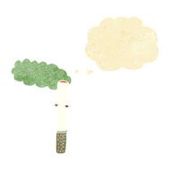 cartoon happy cigarette with thought bubble N2