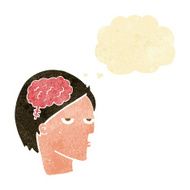 cartoon head with brain symbol thought bubble N7