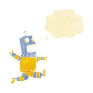 cartoon terrified robot with thought bubble N2