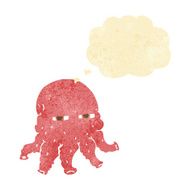 cartoon alien face with thought bubble N4