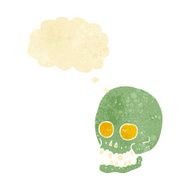 cartoon skull with thought bubble N6