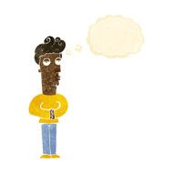 cartoon jaded man with thought bubble N3