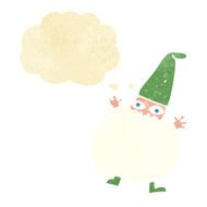 cartoon tiny santa with thought bubble N2