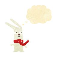 cartoon rabbit with thought bubble N17
