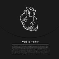 heart doodle drawing Medical background