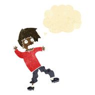 cartoon terrified man with thought bubble N36