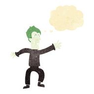 cartoon vampire man with thought bubble N19