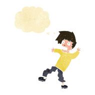cartoon terrified man with thought bubble N38