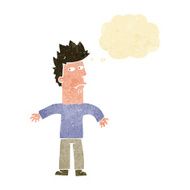 cartoon confused man with thought bubble N8