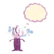 cartoon monster with thought bubble N6