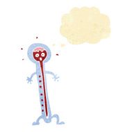 cartoon hot thermometer with thought bubble N2