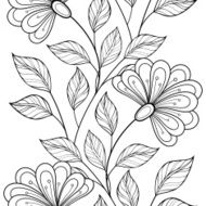 Vector Seamless Monochrome Floral Pattern N212