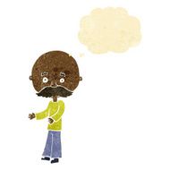 cartoon man with mustache thought bubble N17