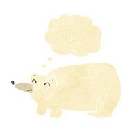 funny cartoon polar bear with thought bubble N4
