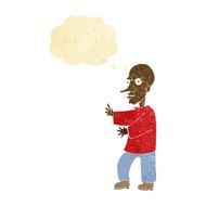 cartoon mean looking man with thought bubble