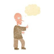 cartoon mean looking man with thought bubble N2