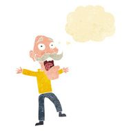 cartoon shocked old man with thought bubble N4