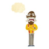 cartoon shocked old man with thought bubble N5