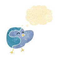 cartoon bird with thought bubble N40