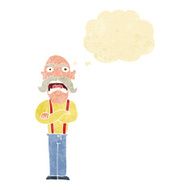 cartoon shocked old man with thought bubble N6