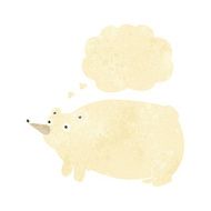 funny cartoon bear with thought bubble N6