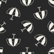 umbrella doodle drawing seamless pattern background N7