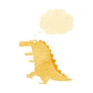 cartoon dinosaur with thought bubble N6