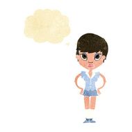 cartoon annoyed girl with thought bubble N3