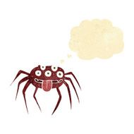 cartoon gross halloween spider with thought bubble N4