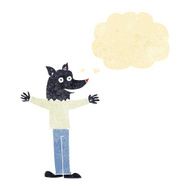 cartoon werewolf with thought bubble N2