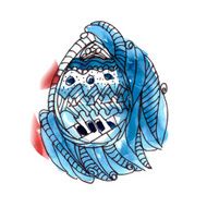 Easter greeting card with blue watercolor egg background