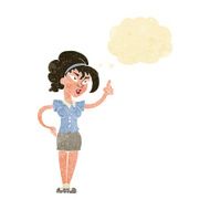 cartoon woman with idea thought bubble N42