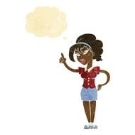 cartoon woman with idea thought bubble N43