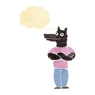 cartoon werewolf with thought bubble N4
