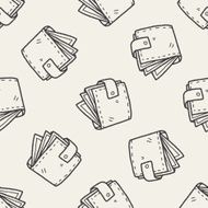 wallet doodle drawing seamless pattern background N3