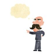 cartoon annoyed old man pointing with thought bubble N2