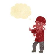 cartoon alien man with thought bubble N2