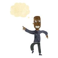 cartoon angry old man with thought bubble N23