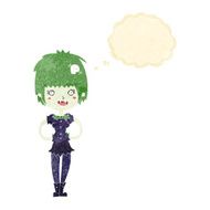 cartoon happy vampire girl with thought bubble N7