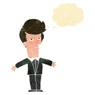 cartoon bored man with thought bubble N7
